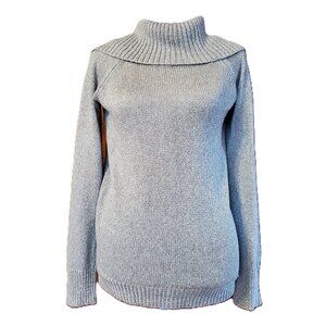 Michael Kors Metallic Silver Sweater Cowl Neck Long Sleeve Women's Size L